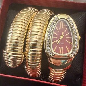Gold Serpentine Wrap Watch | Statement Glam | Runway Inspired
